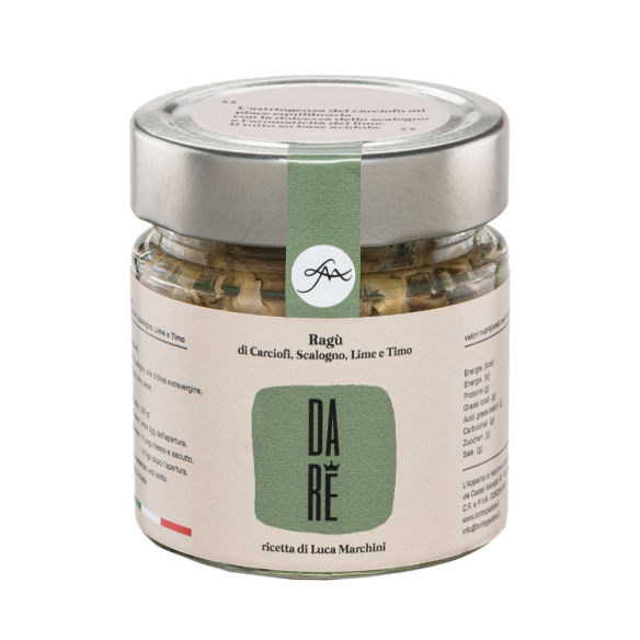 RAGÙ DI CARCIOFI, SCALOGNO, LIME E TIMO